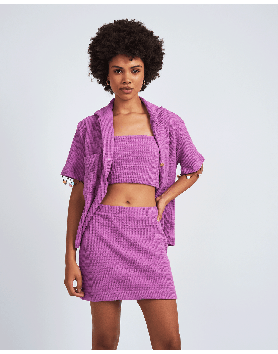 Saia textura voil roxo