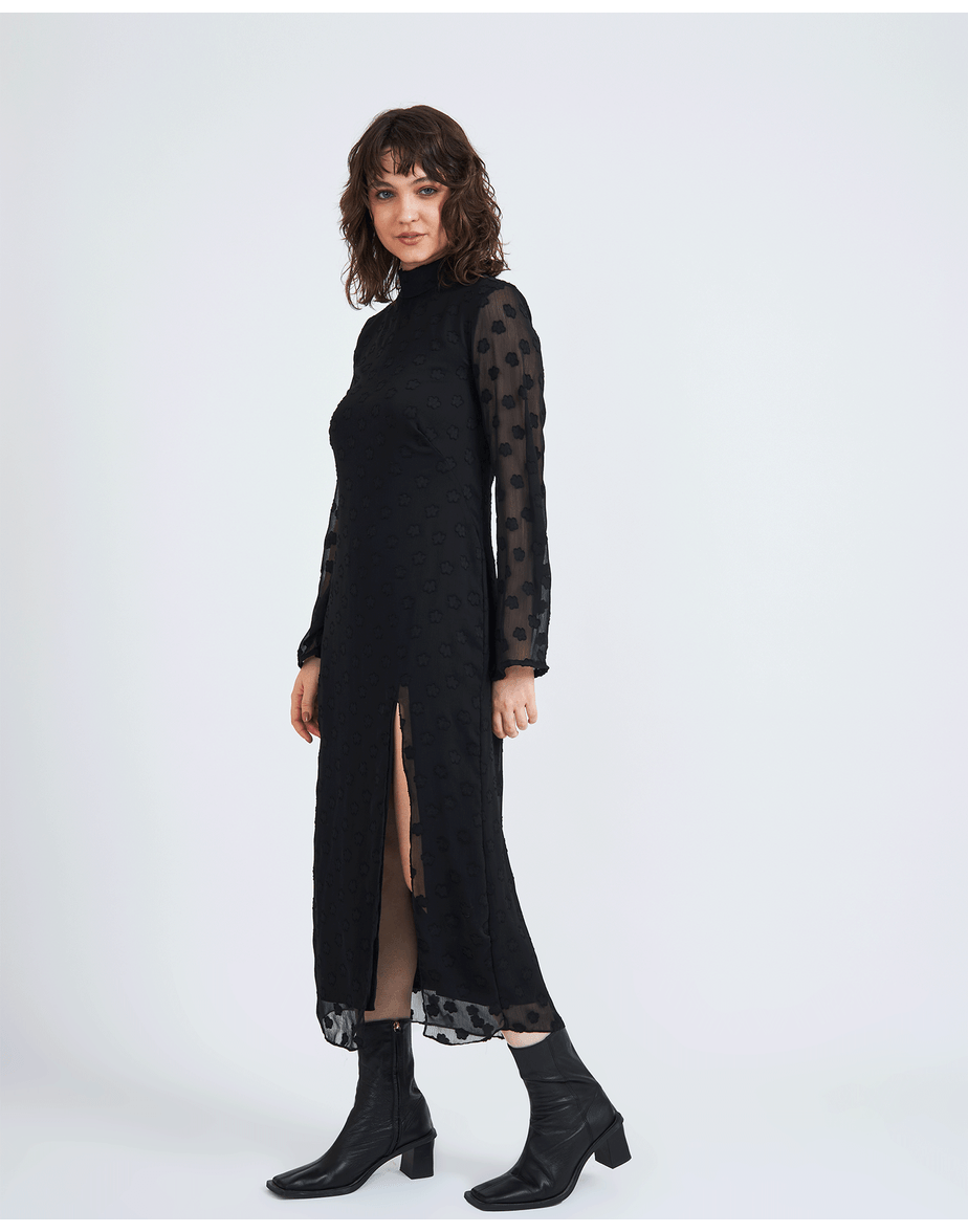 Vestido costas voil preto