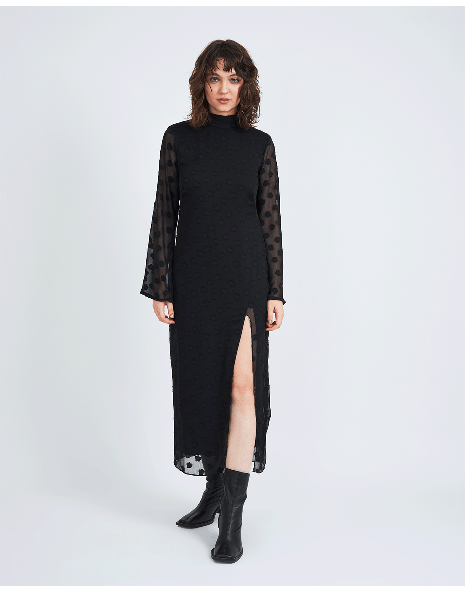 Vestido costas voil preto