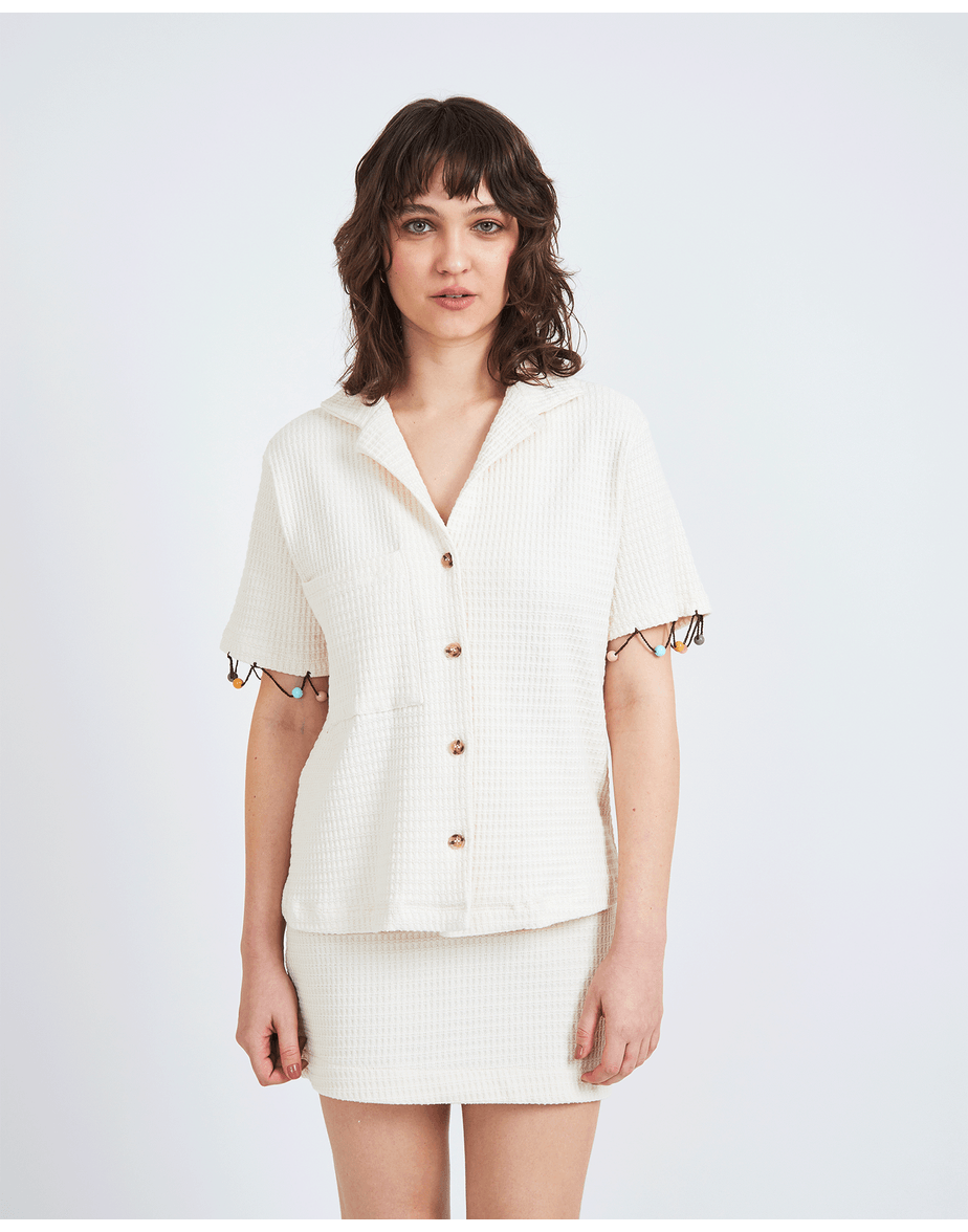 Camisa textura voil off-white