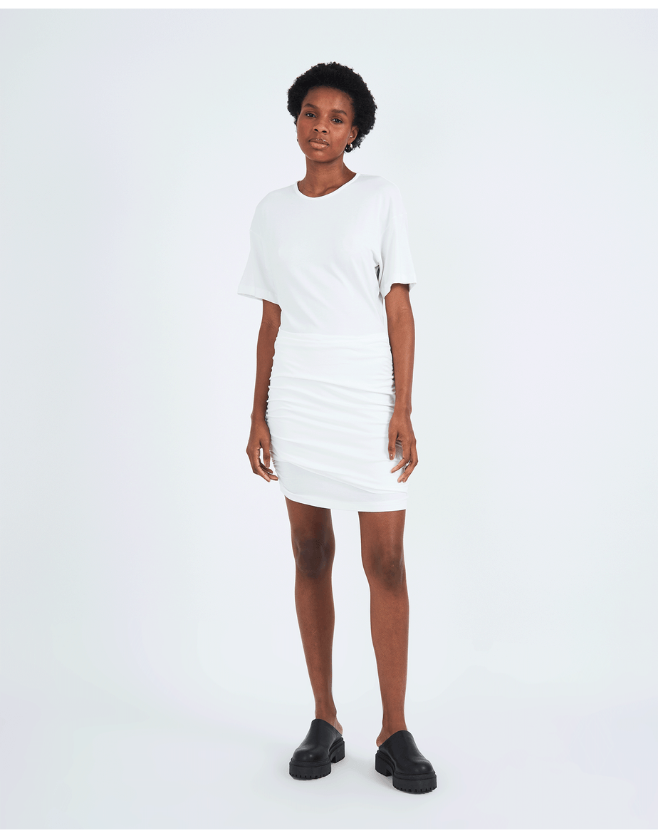 Vestido drapeado met off-white
