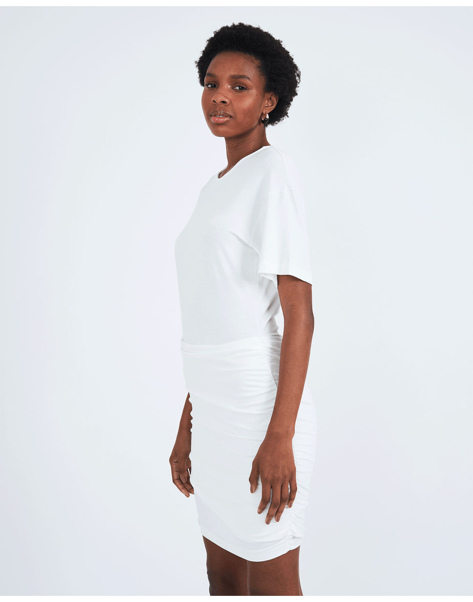 Vestido drapeado met off-white
