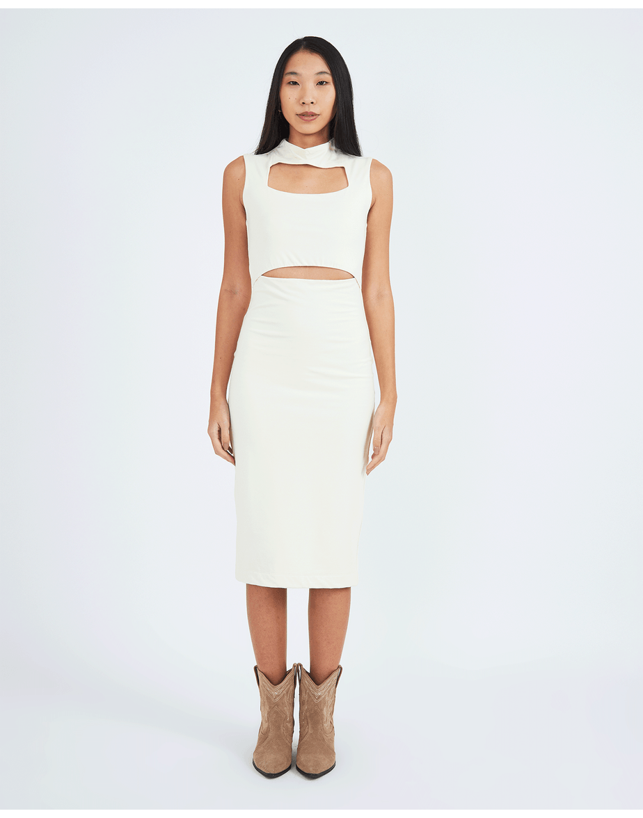 Vestido vazado sport off-white