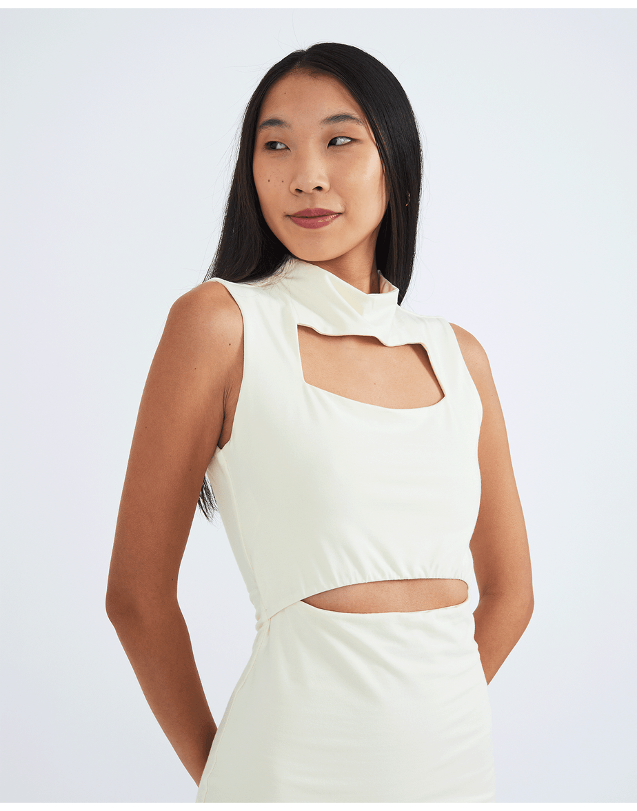Vestido vazado sport off-white