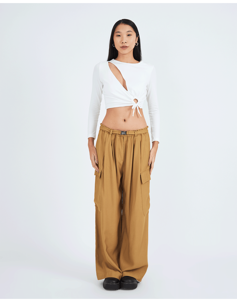 Calça fivela sport bege