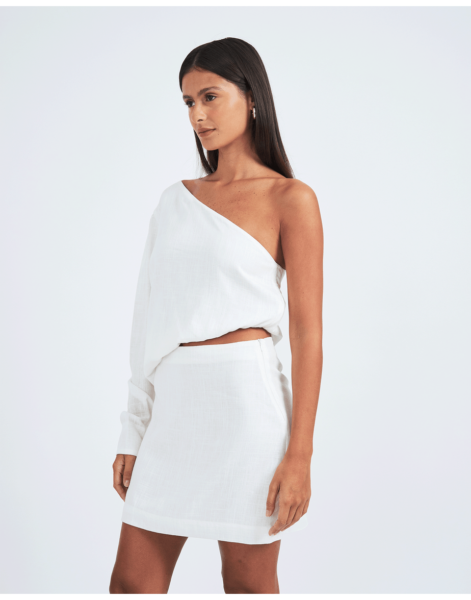 Vestido assimetrico won off-white