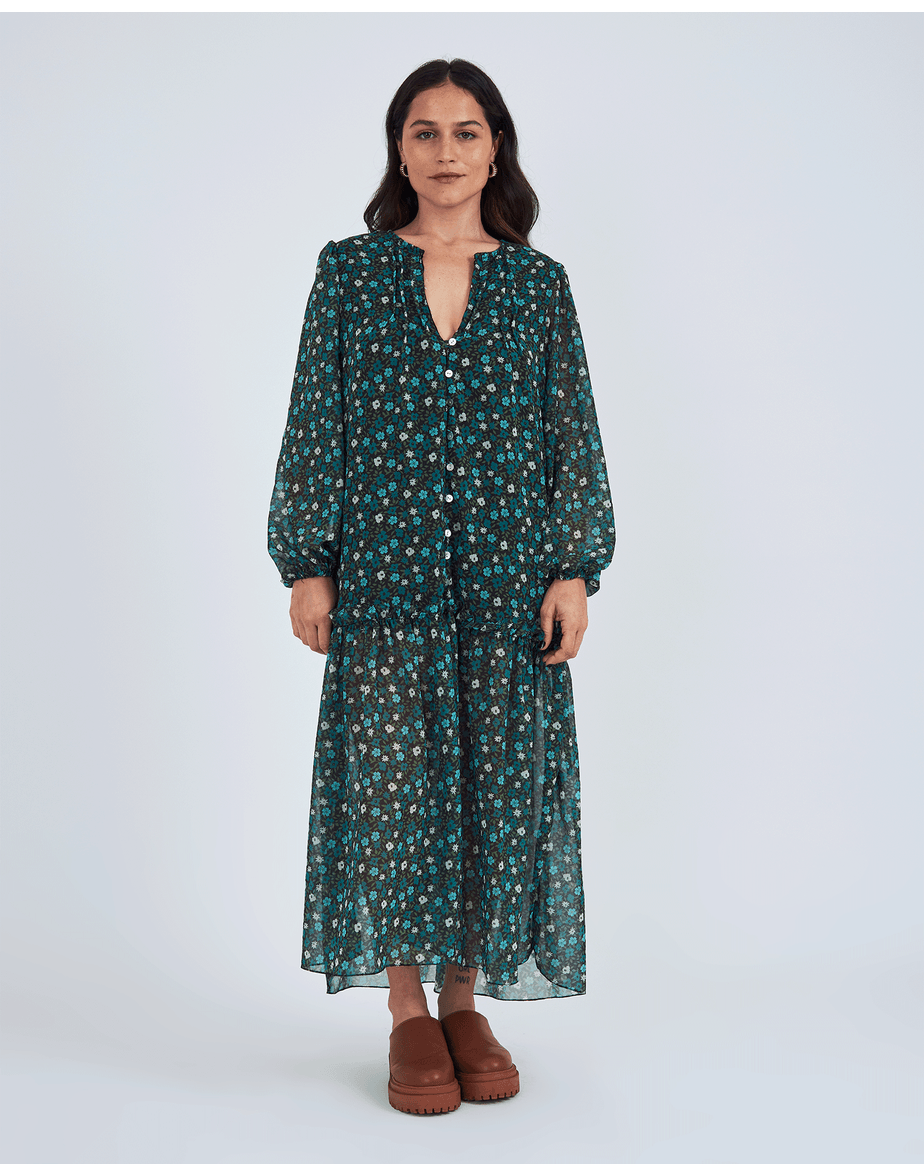 Vestido estampado road estampado