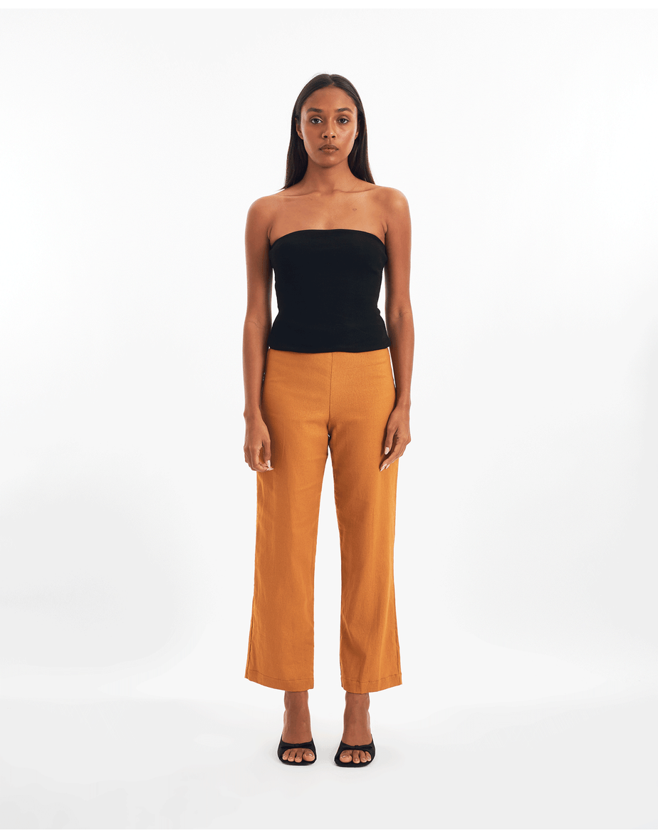 Calça cropped bossa bege