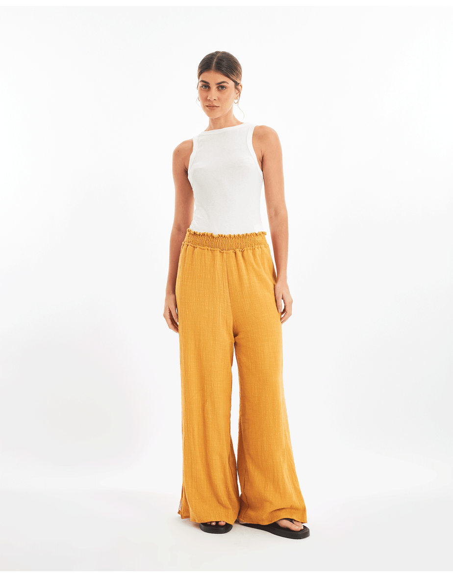 Calça lastex sul amarelo