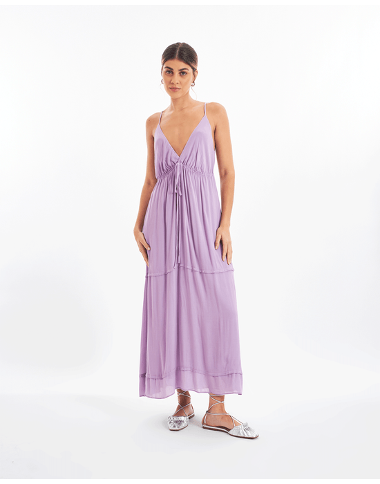 Vestido amplo sul lilás