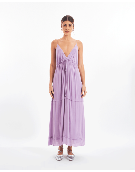 Vestido amplo sul lilás