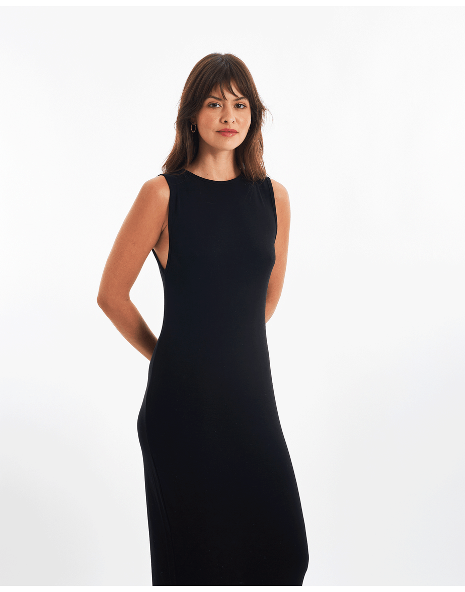 Vestido vazado mod preto