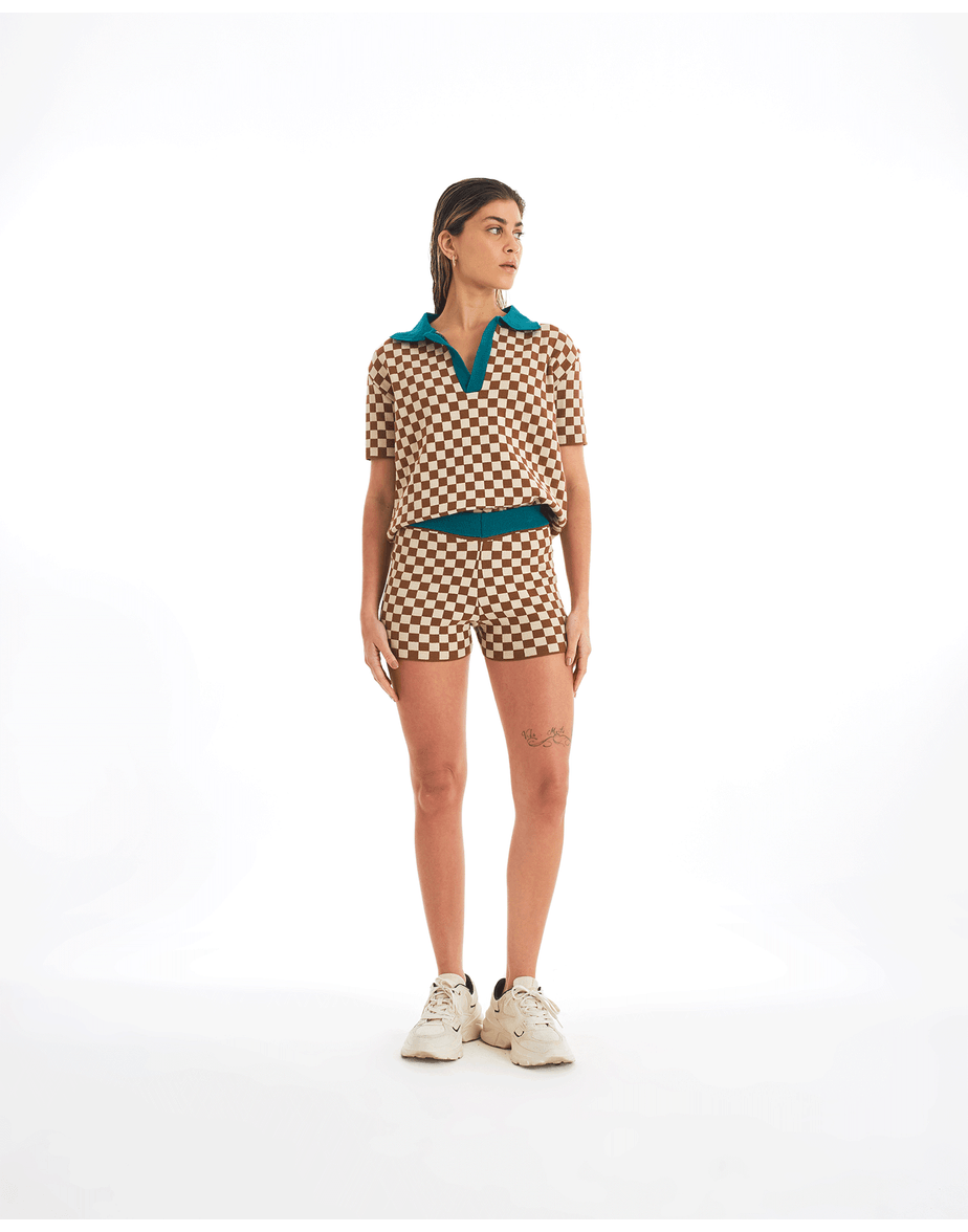 Short tricot catarina estampado