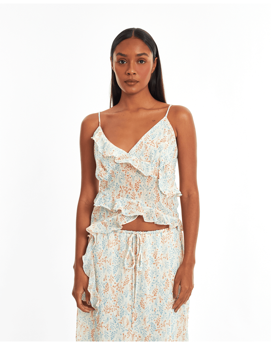 Blusa Babados Nin Est Estampado