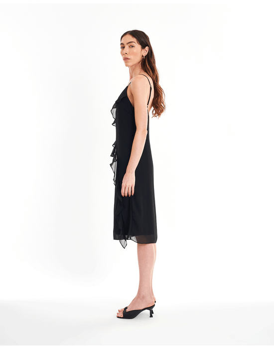 Vestido Babados Nin Preto