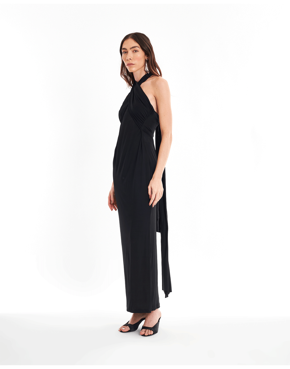 Vestido Amarração Par Preto