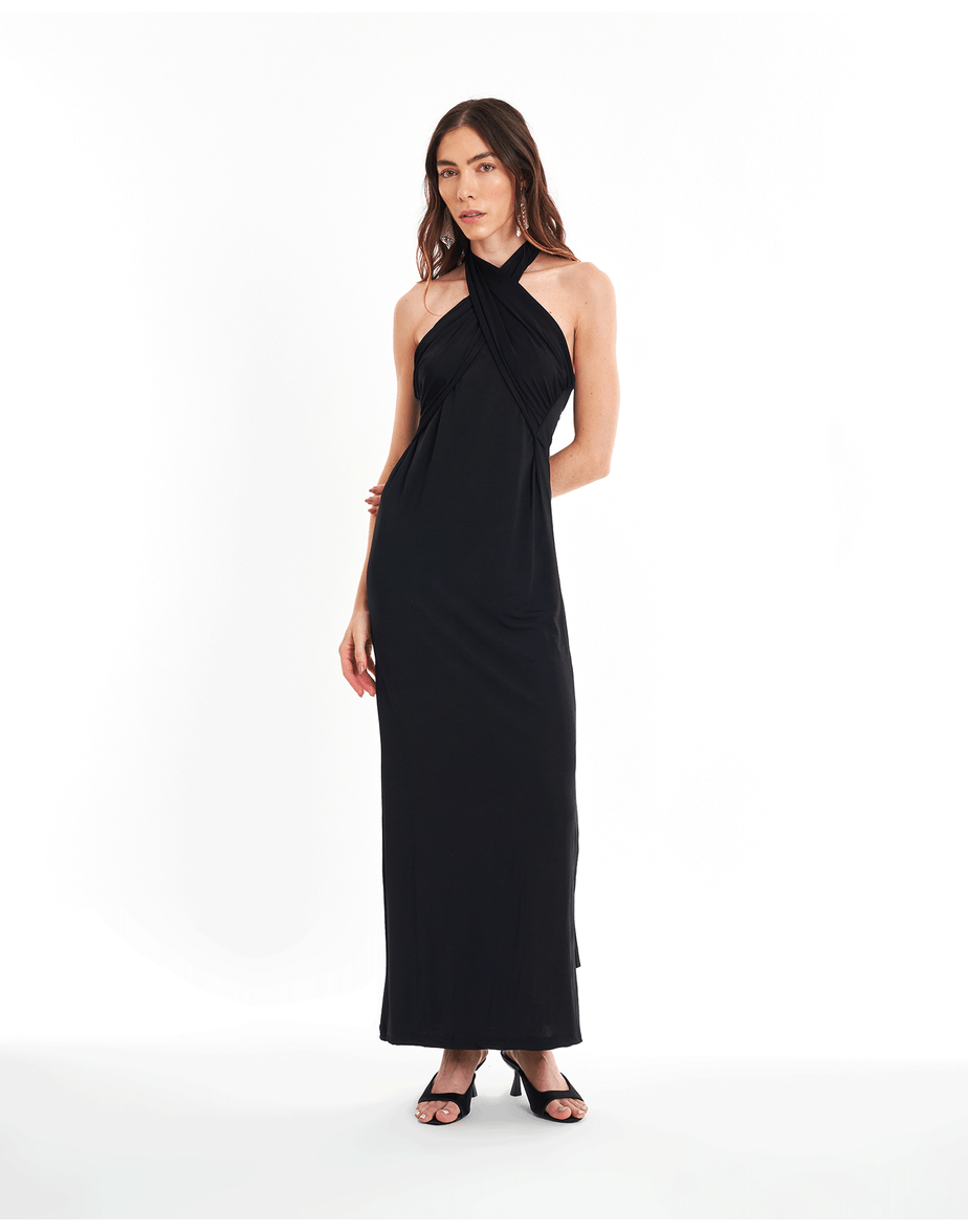 Vestido Amarração Par Preto