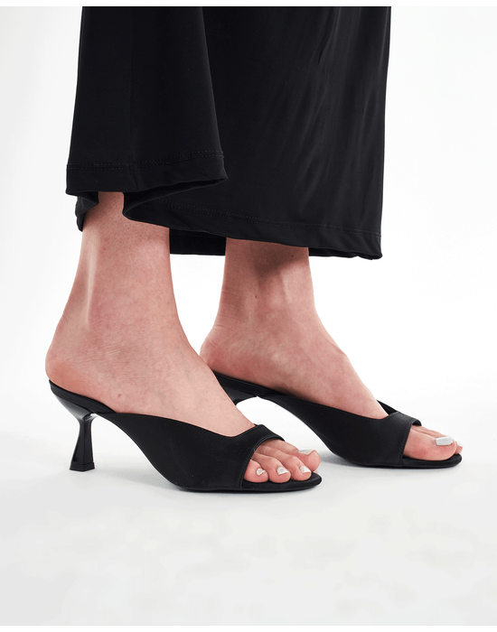 Mule Cetim Par Preto