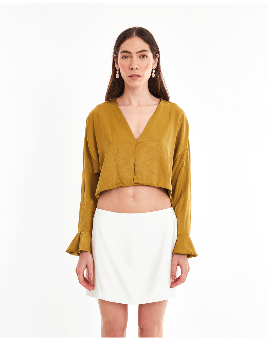 Blusa Acetinada Met Verde