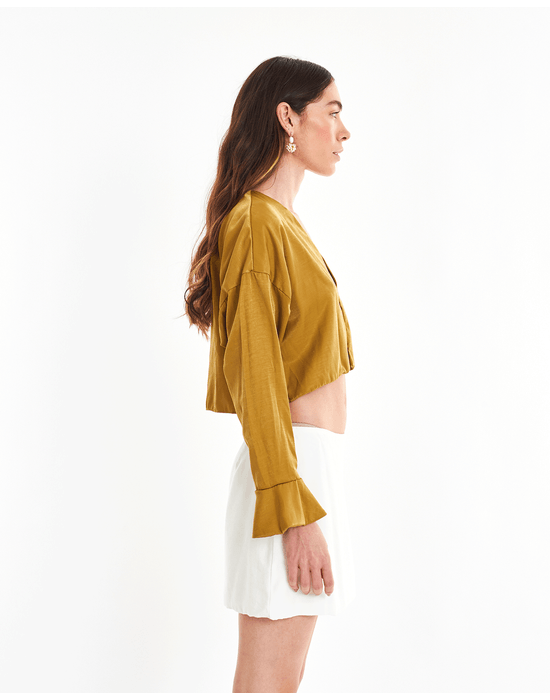 Blusa Acetinada Met Verde