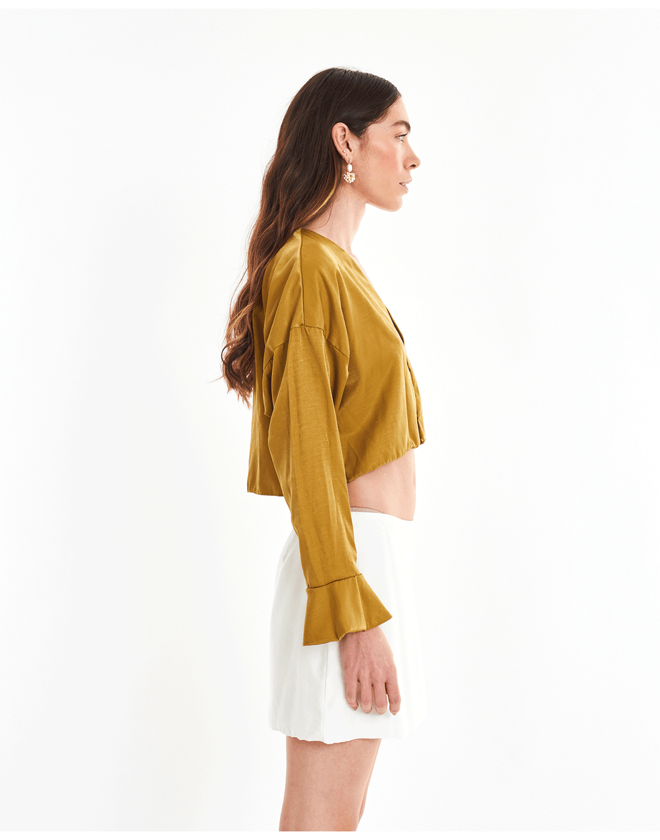 Blusa Acetinada Met Verde