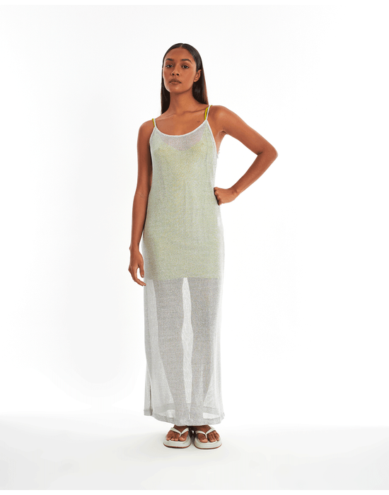 Vestido Tela Par Prata