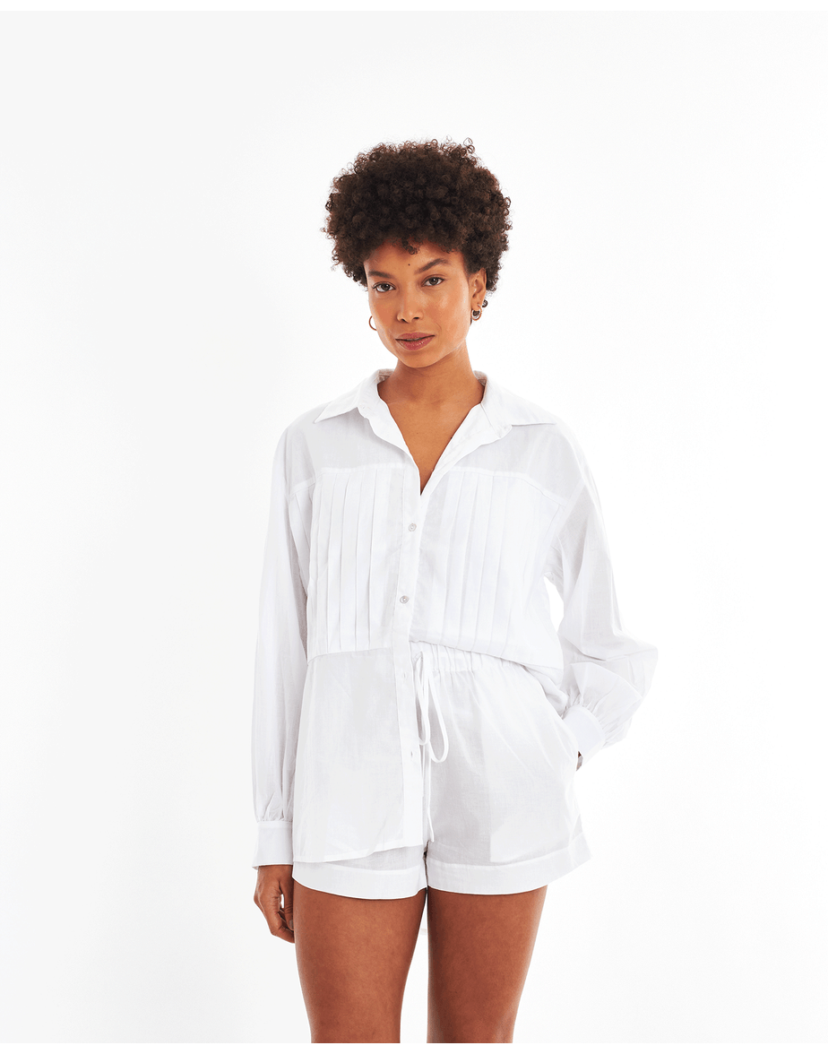 Camisa pregas mod branco