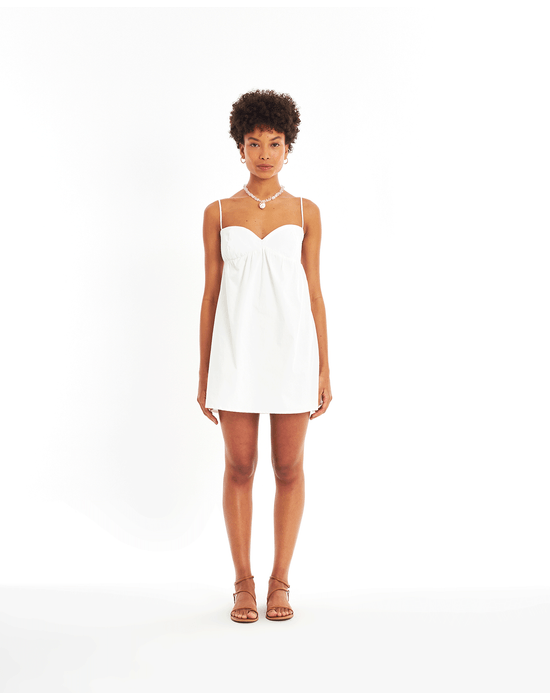 Vestido balone ties off-white