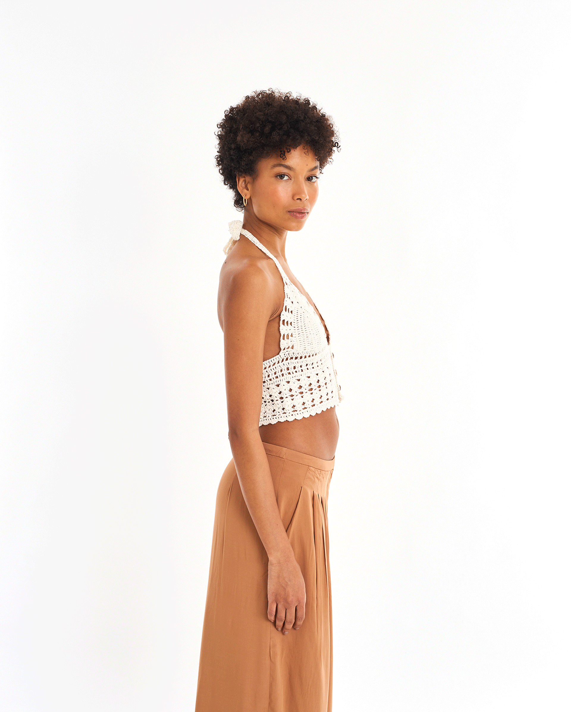 Top Milagres Crochet Off White