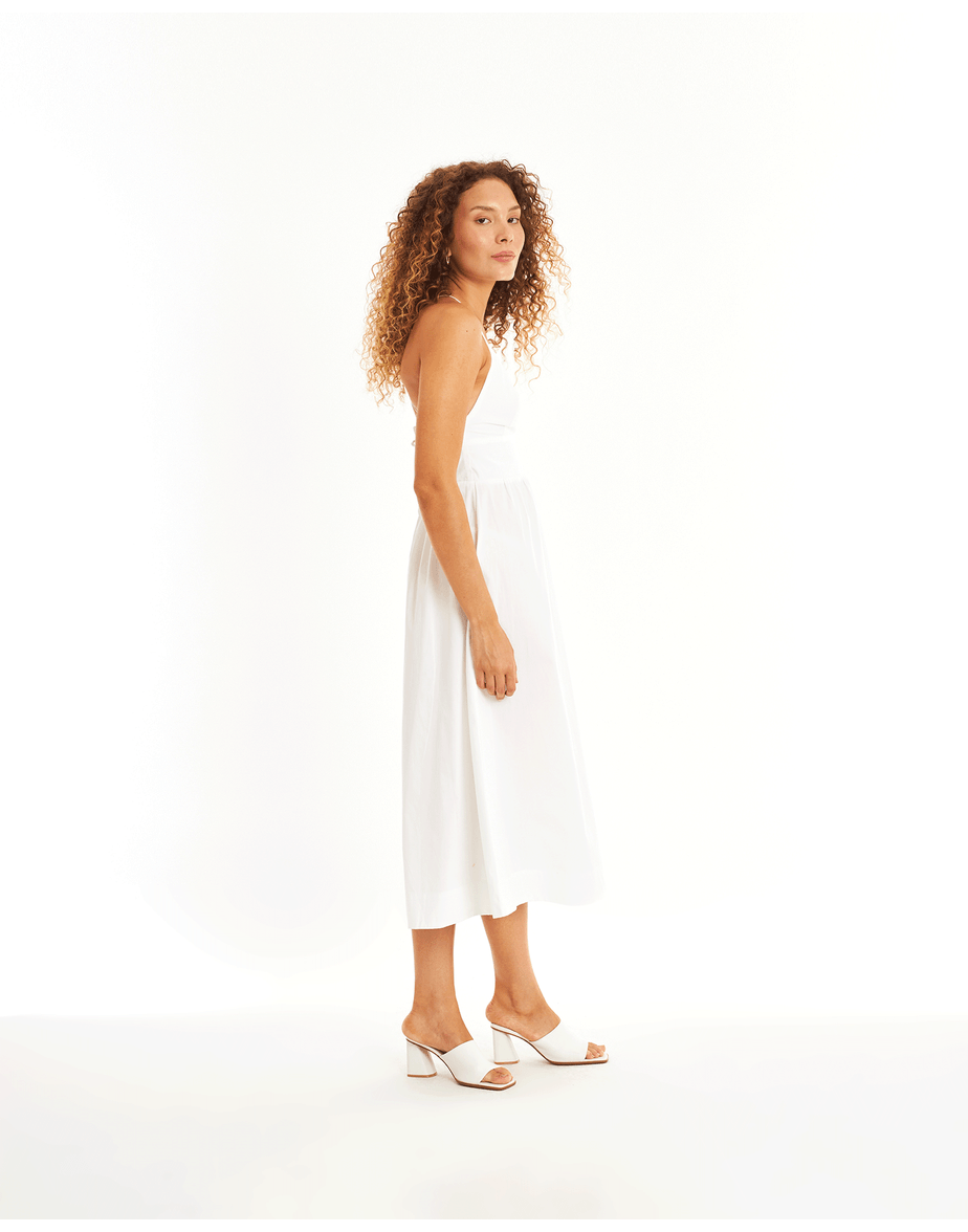 Vestido algodão raz branco