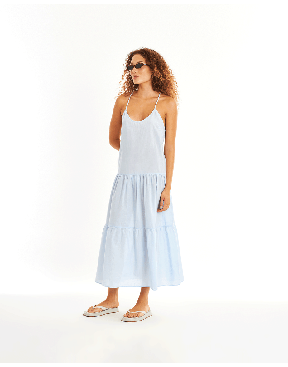 Vestido solto ter azul
