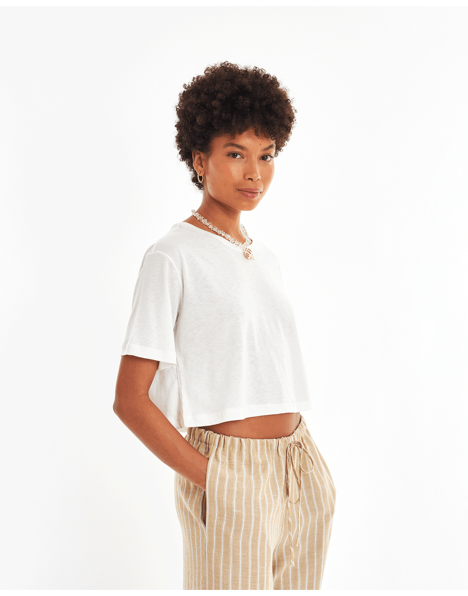 T-shirt algodão ter off-white