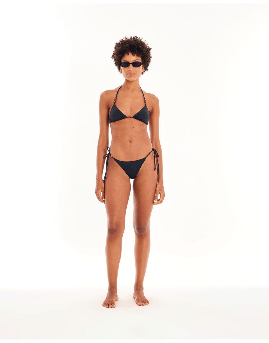 Biquini miçangas sul preto