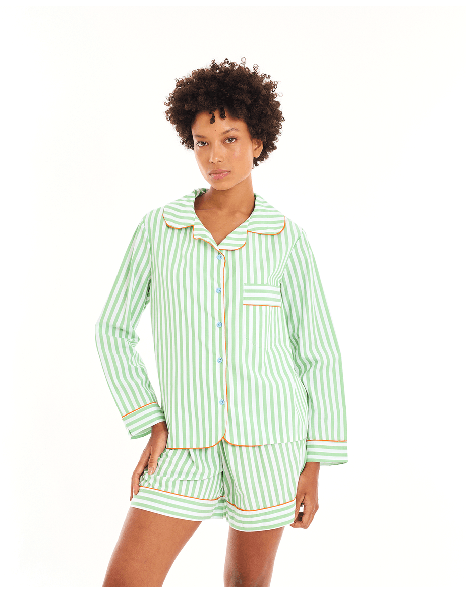 Camisa listrada vicky montanari verde