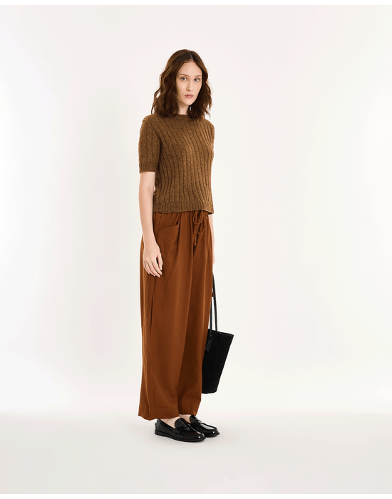 Calça bolso bel marrom