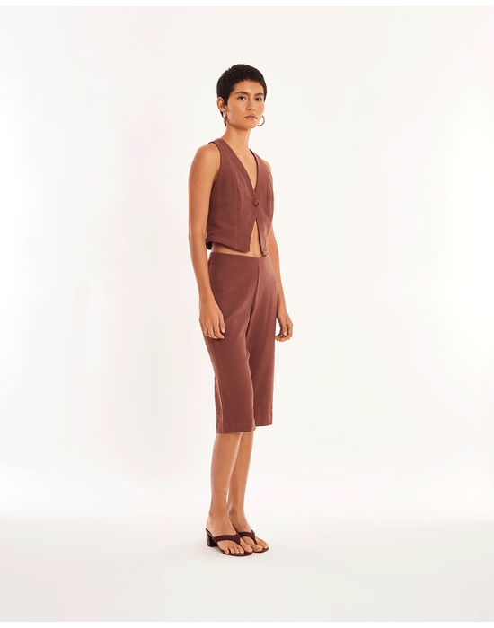 Calça corsario bel marrom