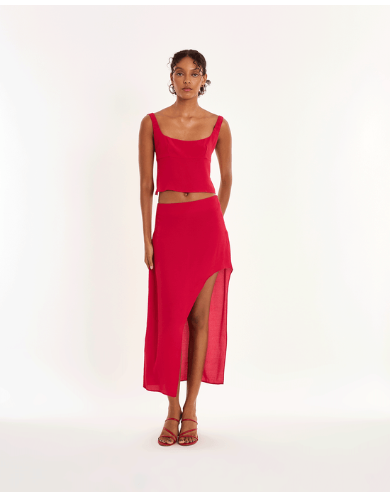 Saia fenda red vermelho