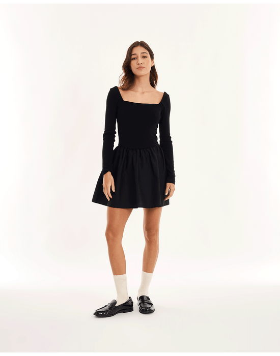 Vestido mix geek preto