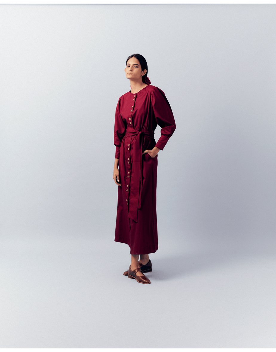 Vestido tricoline inv vinho