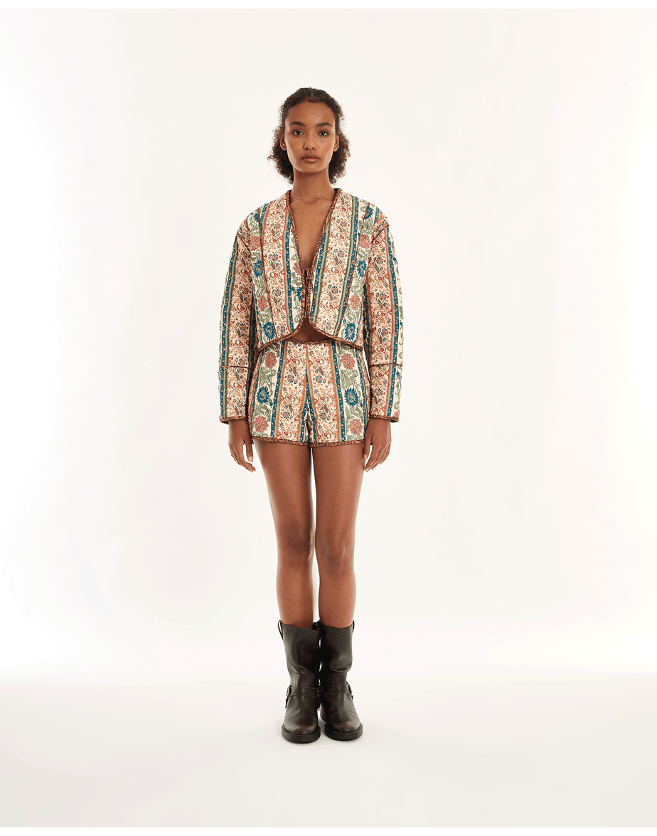 Casaco matelasse geek estampado