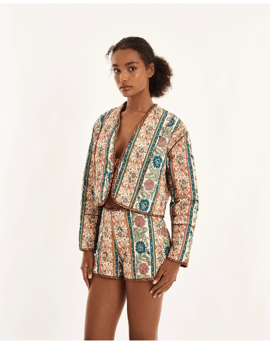 Casaco matelasse geek estampado