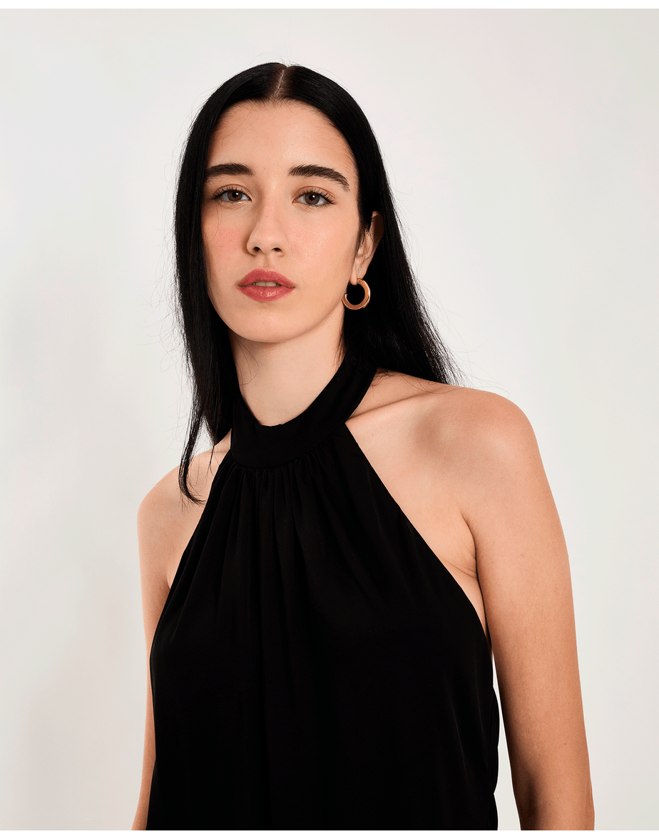 Vestido jersey tot preto