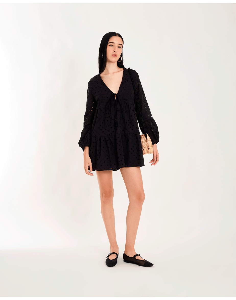 Vestido laise pen preto