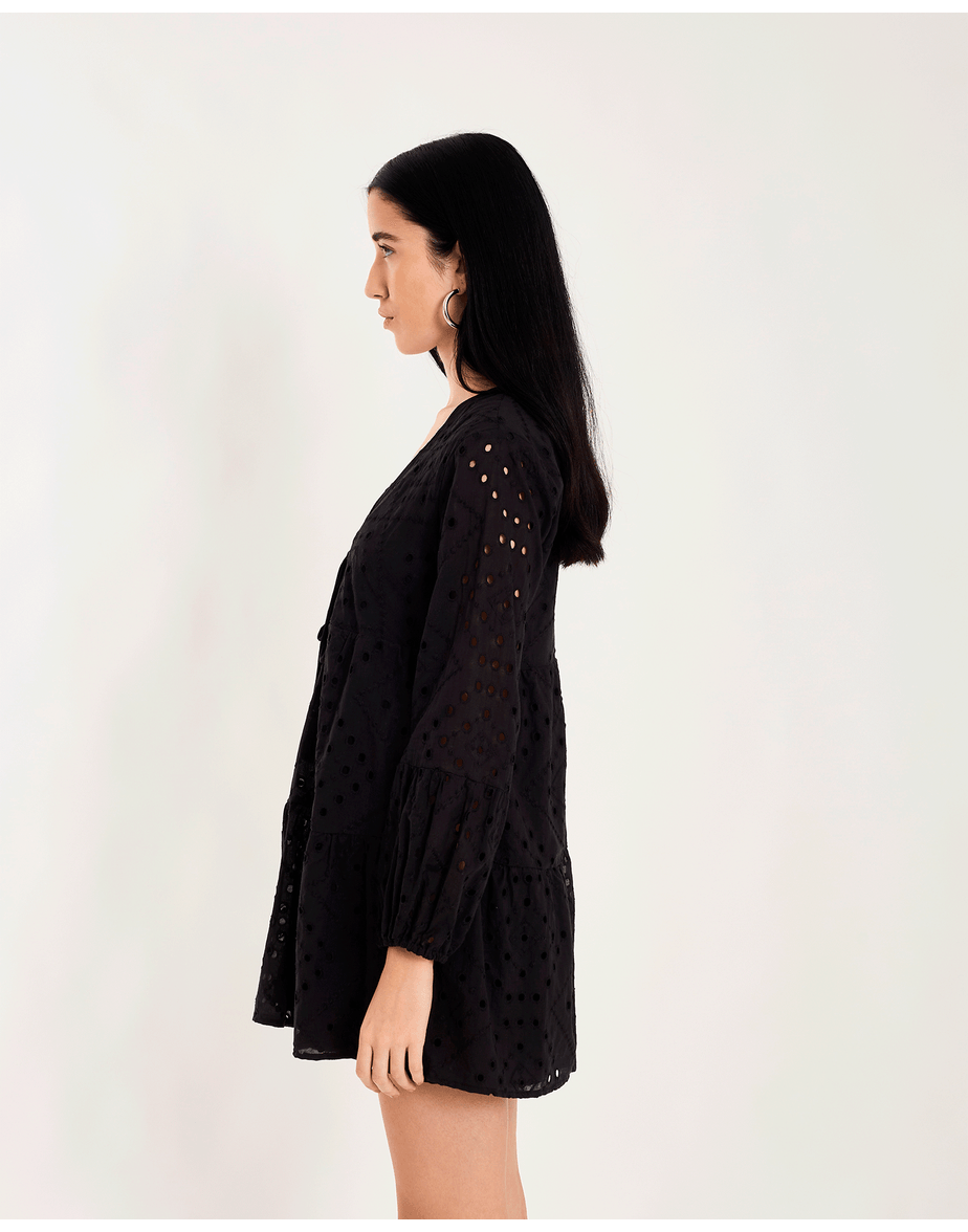 Vestido laise pen preto