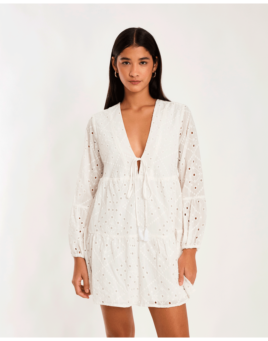 Vestido laise pen branco