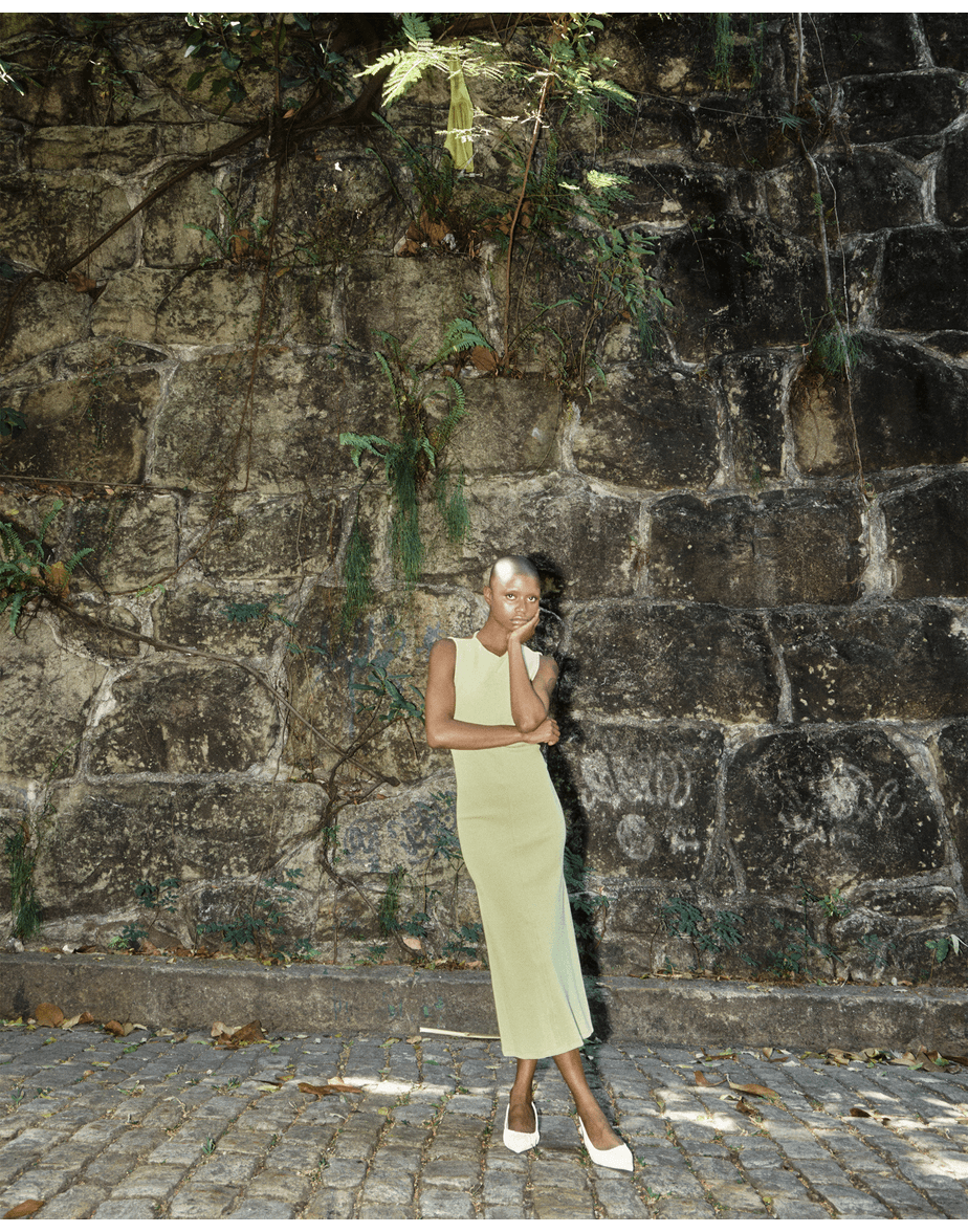 Vestido reto tot verde