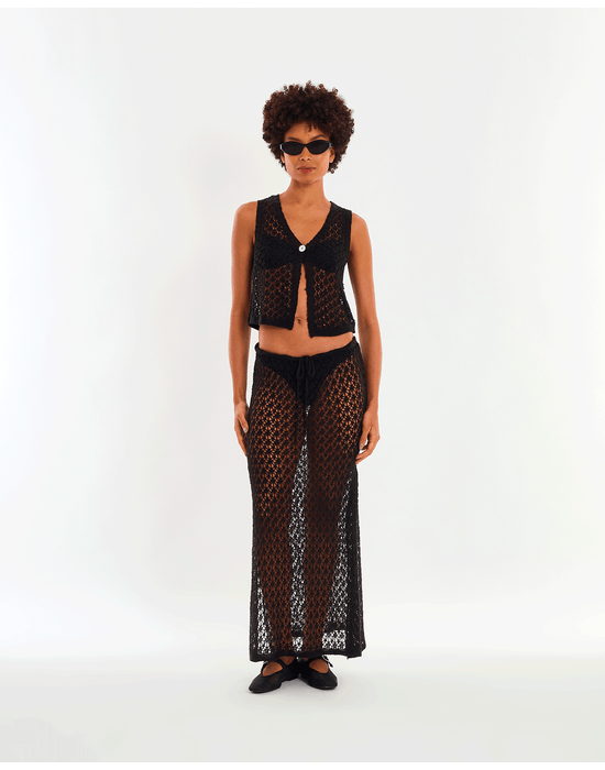 Saia tricot sol preto