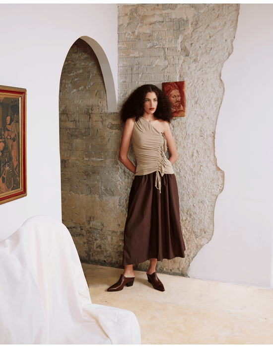 Blusa drape epo cinza