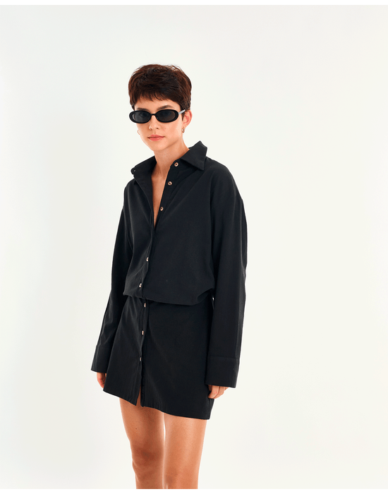 Vestido chemise time preto