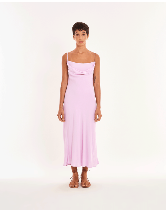 Vestido degagê nos rosa